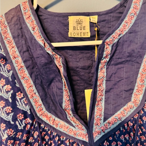 Boheme Purple Graphic Bib Collar Blouse - Picture 2 of 2